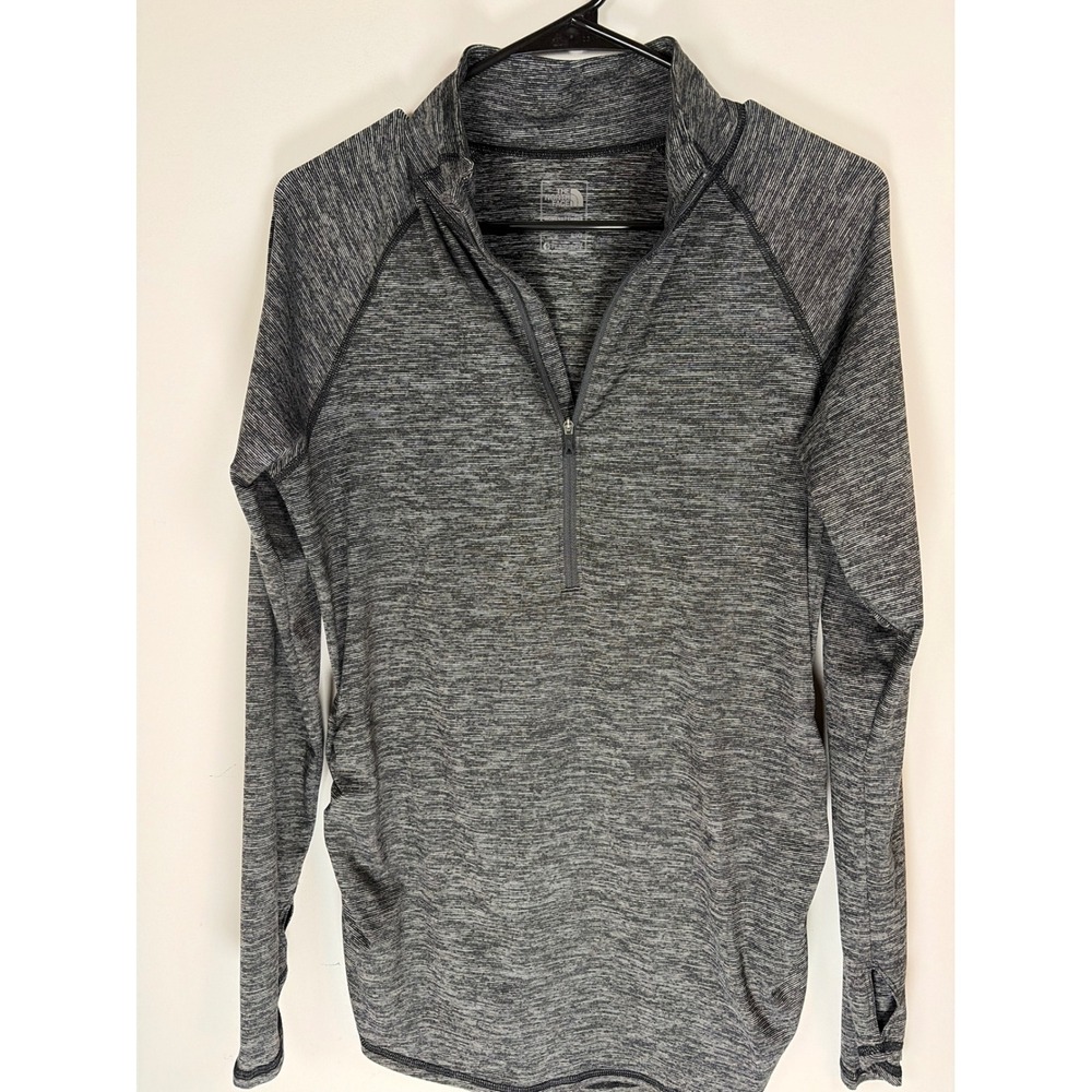 The North Face FlashDry Quarter Zip Pullover Gray Space Dye Women Large